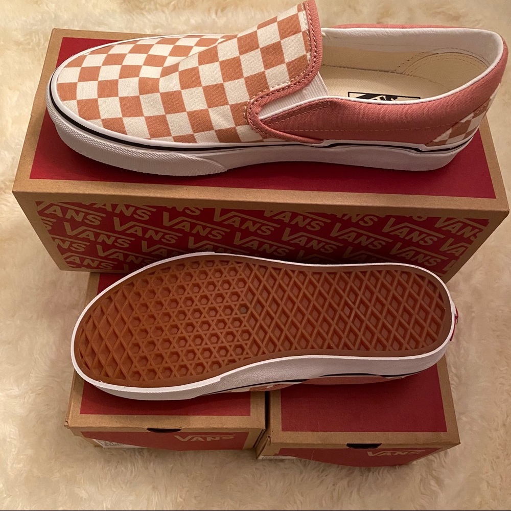 Vans original slip on blush pink checkerboard NWT - Picture 2 of 7